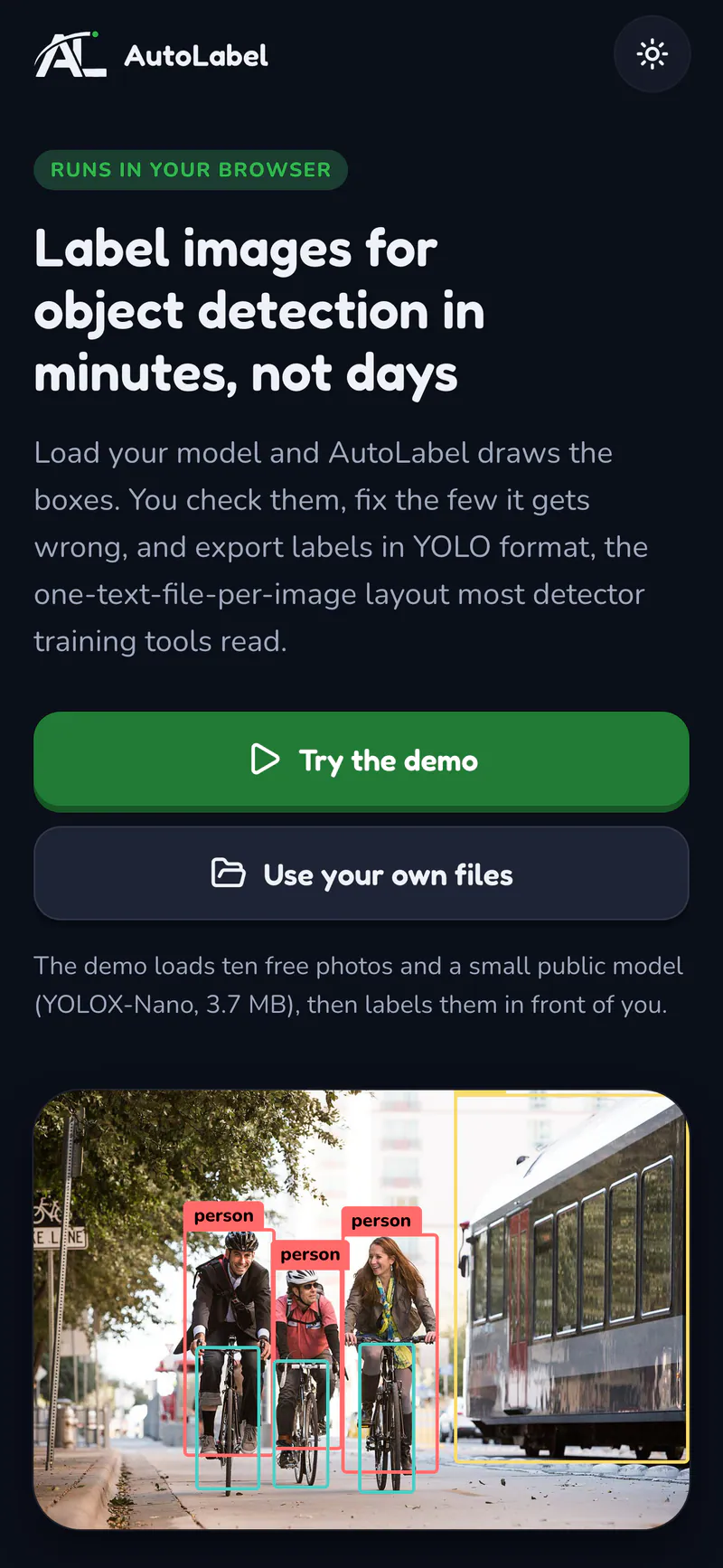 AutoLabel on a phone: AutoLabel on a phone
