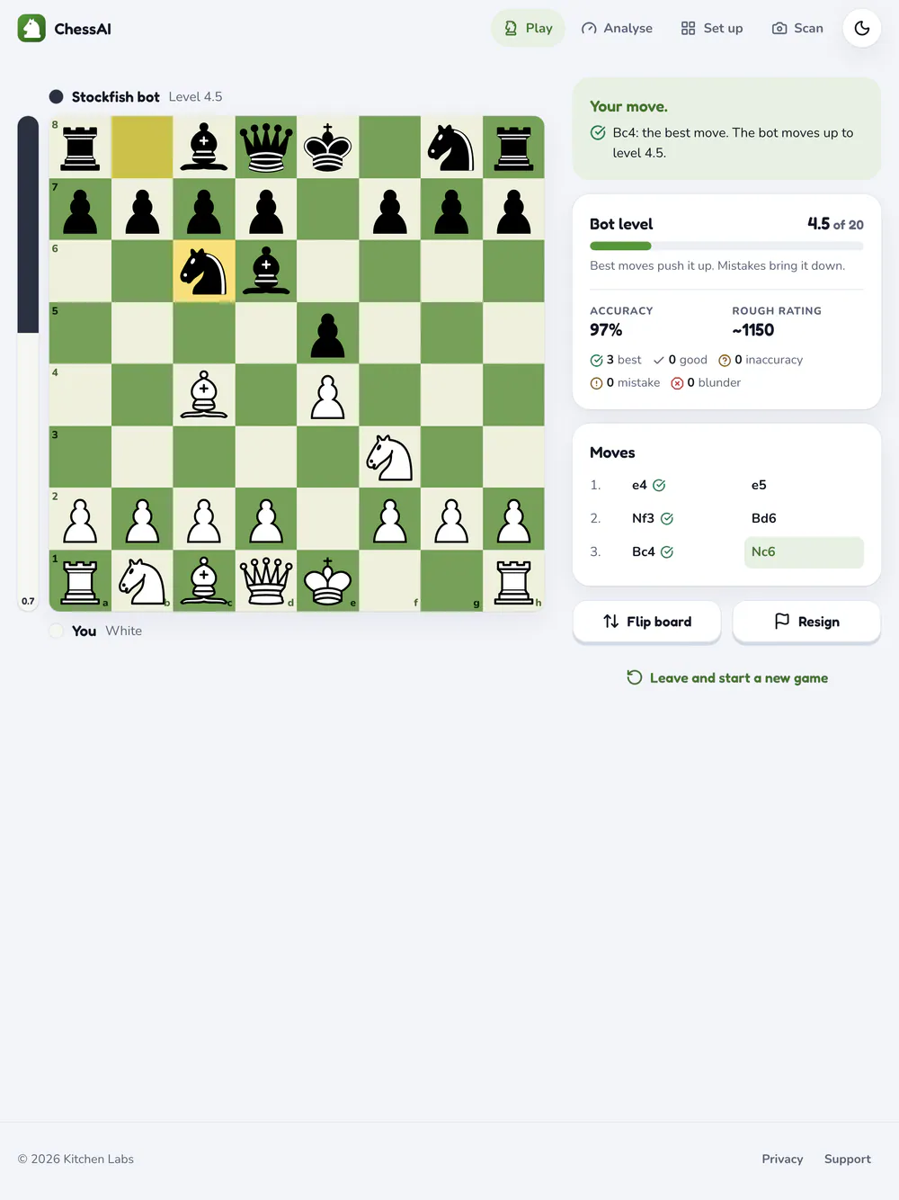 ChessAI on a tablet: Playing on a tablet