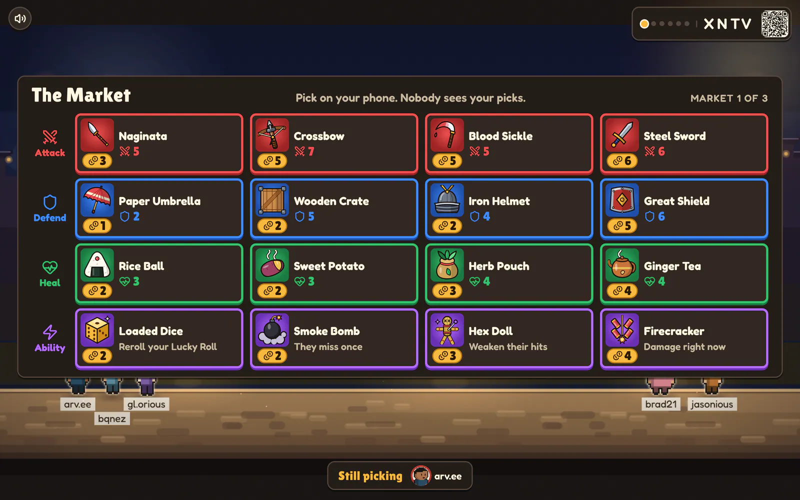Chiquitos: Ukiyo on a laptop: The market: gear up between games