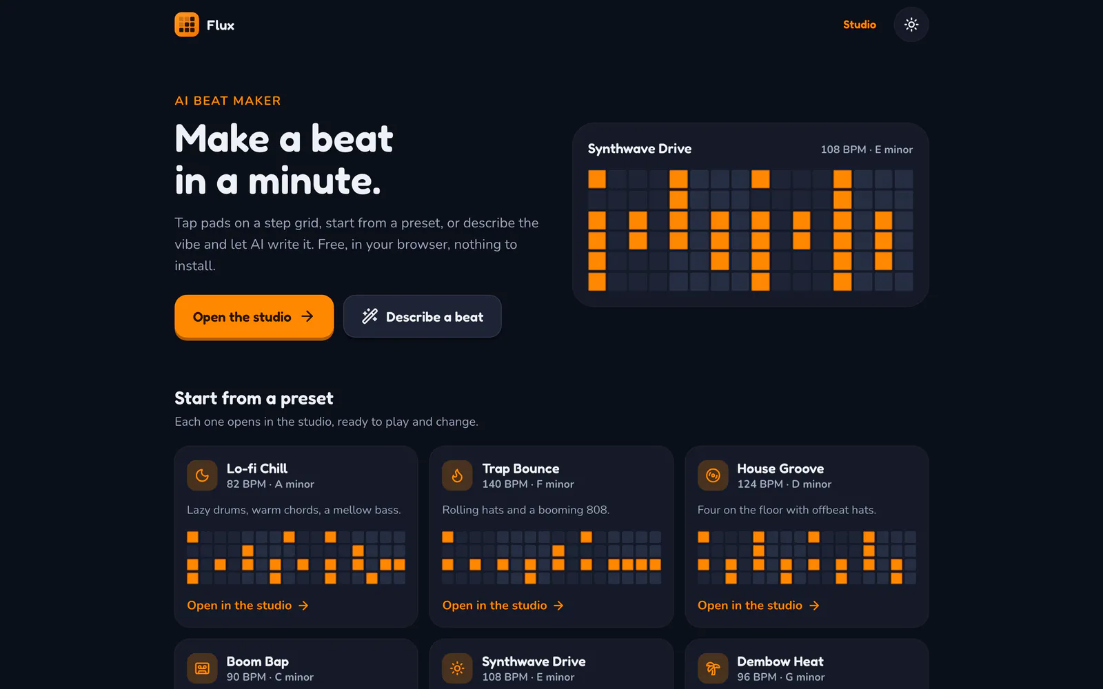 Flux on a laptop: Make a beat in a minute