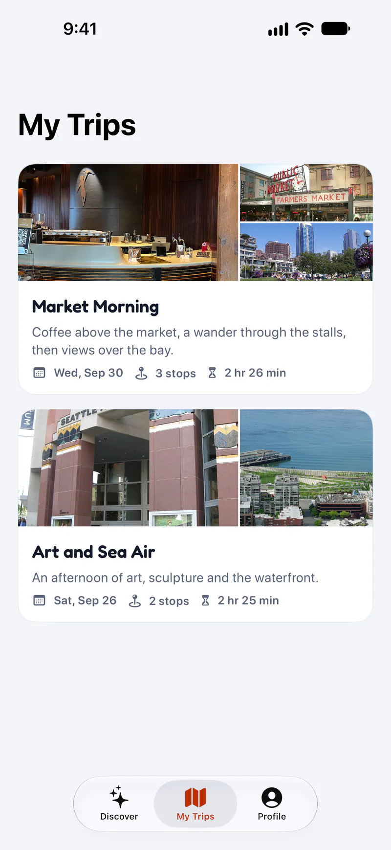Hanoot on a phone: Every trip you've planned, saved