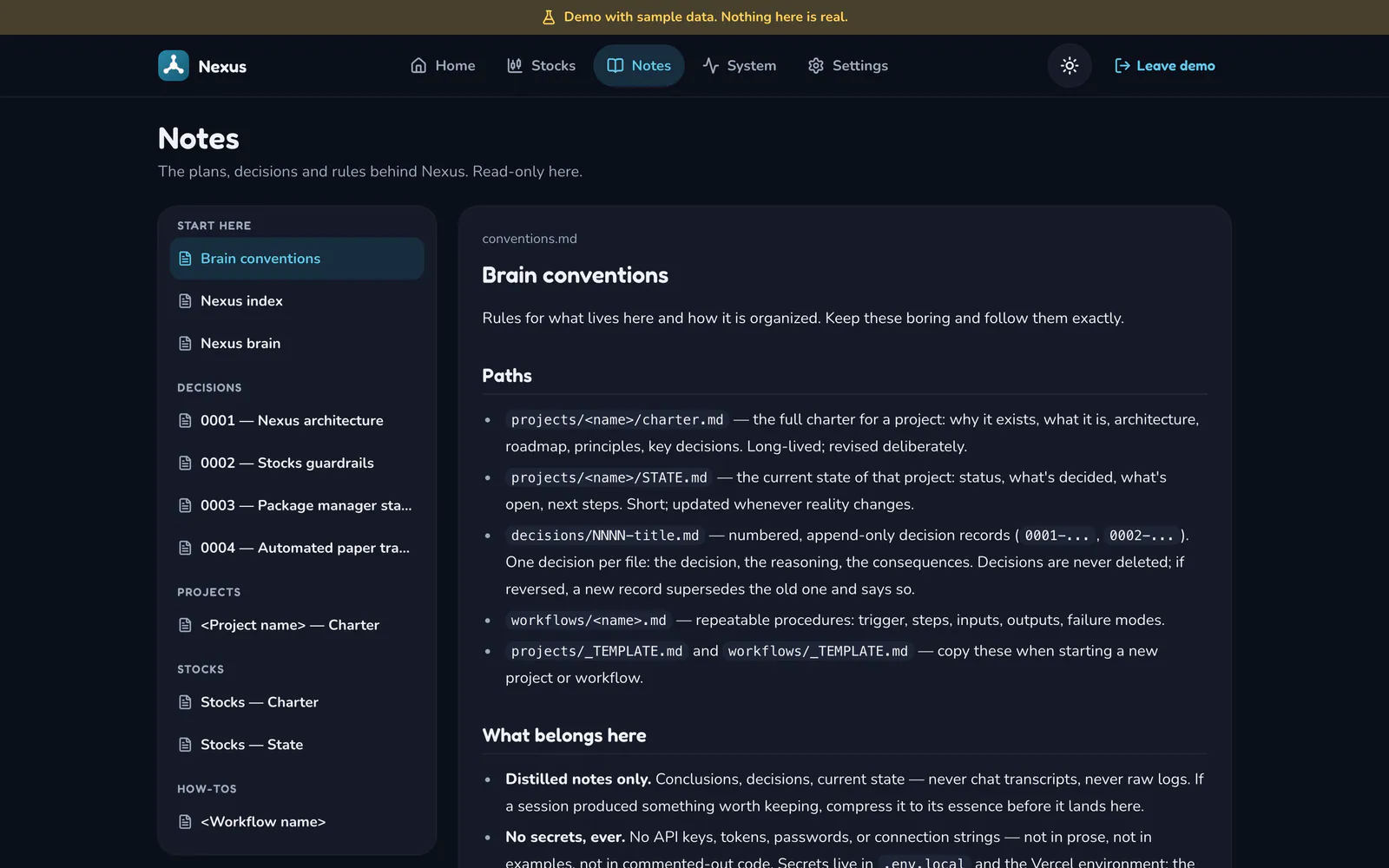 Nexus on a laptop: Notes