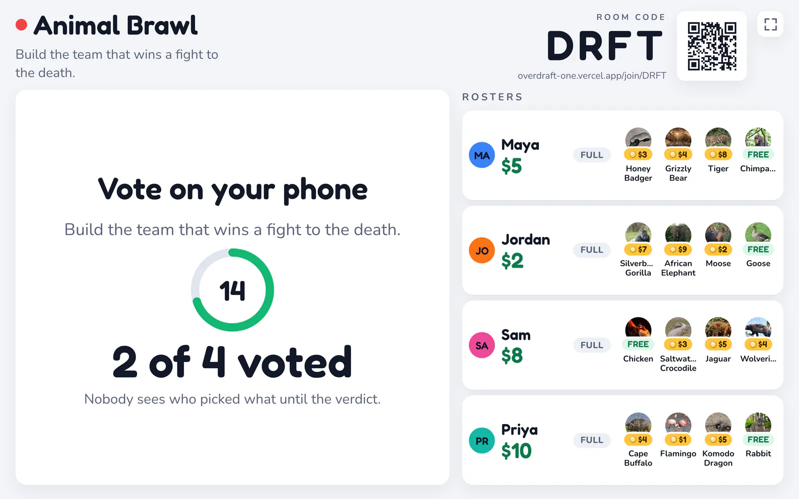 Overdraft on a laptop: Everyone votes on their phone