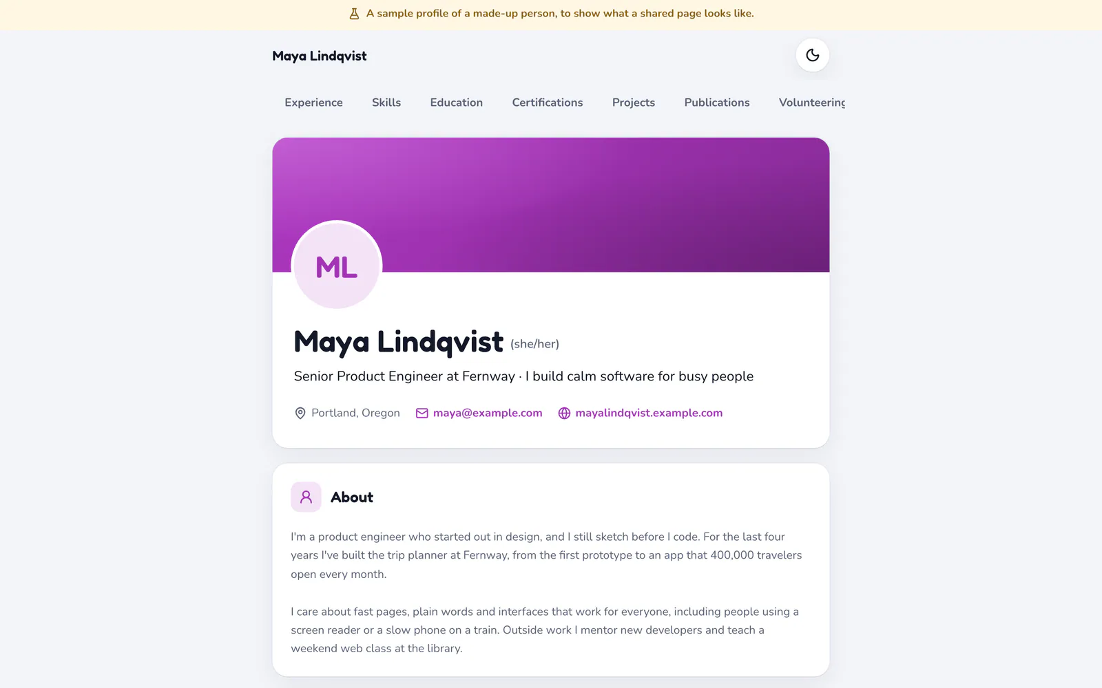 Portfolio on a laptop: A clean public profile to share