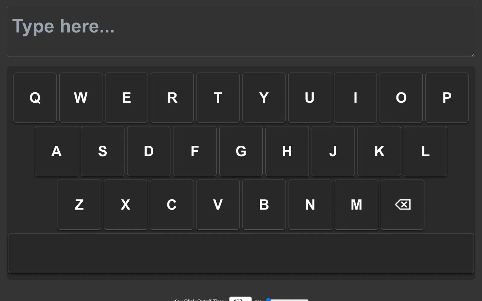 SimpleType on a laptop: A large on-screen keyboard