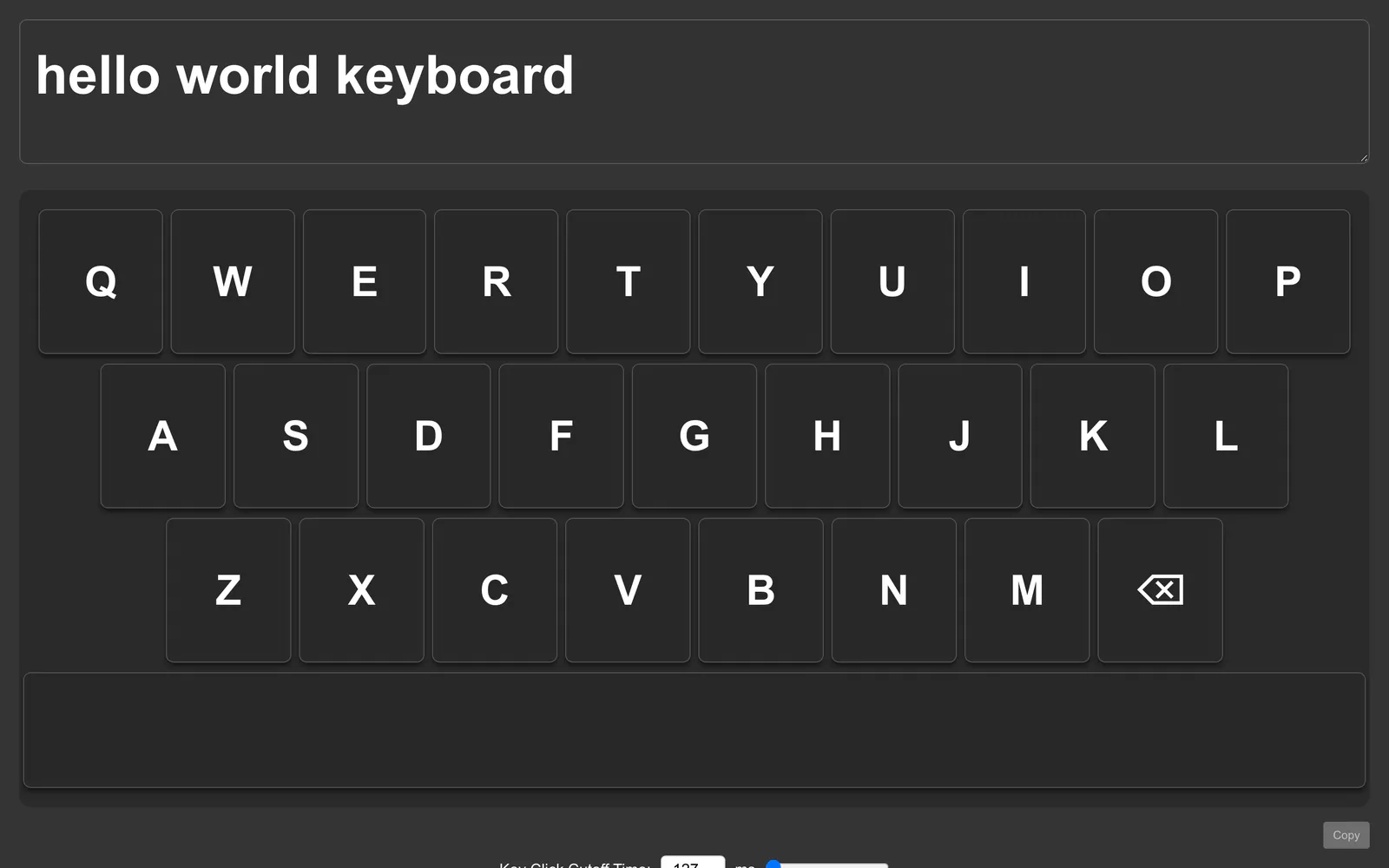 SimpleType on a laptop: Typed by resting, then gently corrected