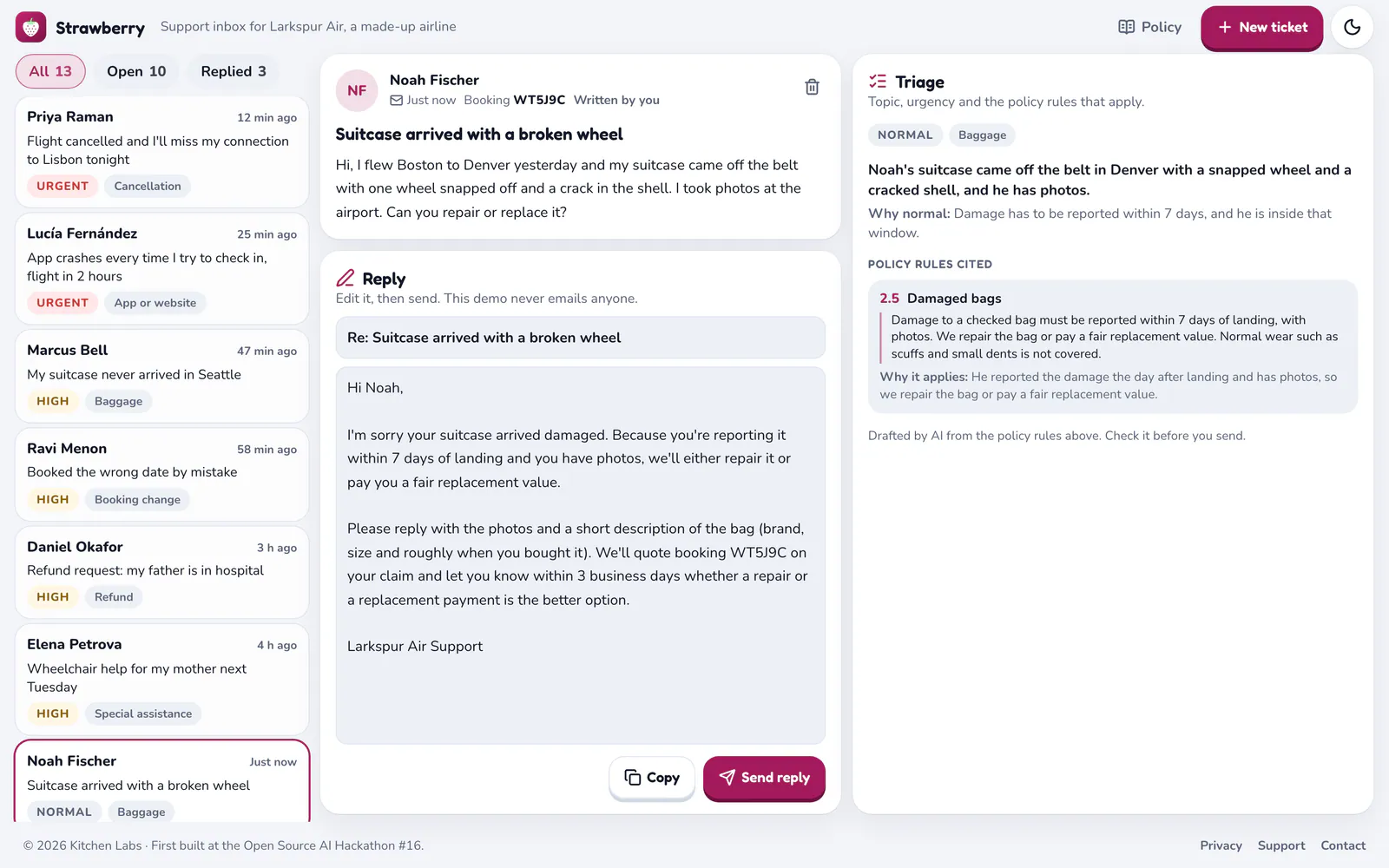 Strawberry on a laptop: Write your own ticket and AI sorts it