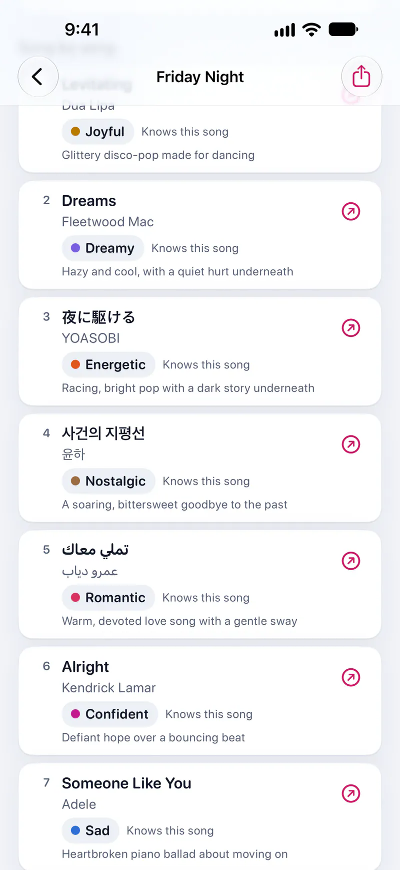 Undertone on a phone: The mood of every song